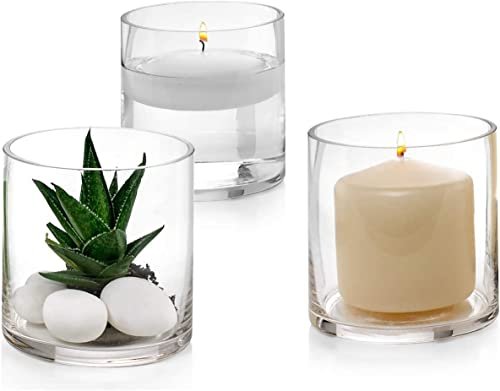 Mado gallery Glass Cylinder Vases Set of 12 Decorative Centerpieces for Home or Wedding, Bulk Cylinder Flower & Plant Vases, Candle Holders for Home Decoration and Wedding Centerpieces