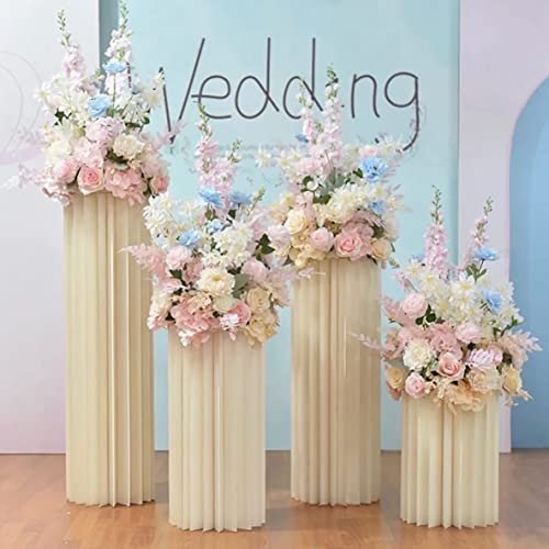 Mado gallery Wedding Centerpieces Foldable Cardboard Vases - Set of 4 Flower Vase Stand for Party Tables and Christmas & birthday Decorations with white Acrylic Cover
