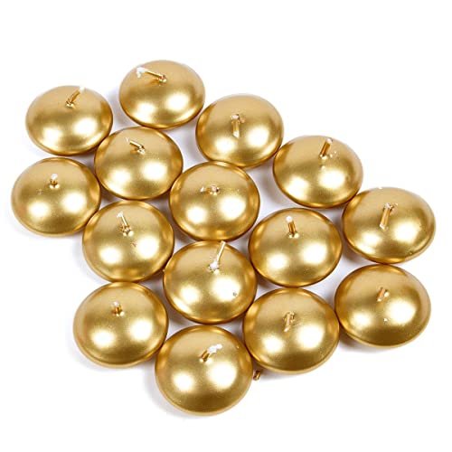 Mado gallery floating candles Natural, Pack of 24 pieces Ivory or Golden color, best option to light your home décor (Golden)