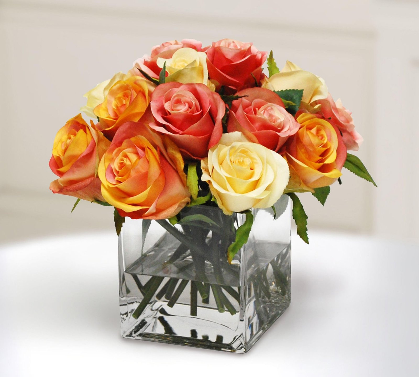 Square Clear Glass Vases – Set of 4