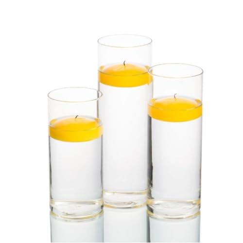 Mado Gallery Clear Cylinder Glass Vase Set – 3 Sizes (5×20CM, 5×25CM, 5×30CM) – Set of 1, 3, or 6 – Tall Vases for Flowers, Floating & Pillar Candles – Wedding & Home Decor (Package Of 1 Set)